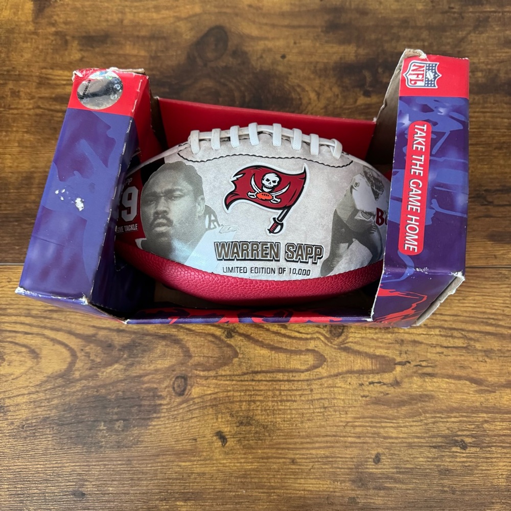 Fotoball Warren Sapp Tampa Bay Buccaneers Limited Edition‎ Football Original Box
